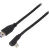 Usb.C-F90/Am-30 Kabel Usb 3.0 Usb A Wtyk, Usb C Wtyk Kątowy 3M Czarny Żyła: Cu