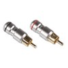 2 pcs Pair HQ RCA Chinch Metal Plug Black + Red HD-287 Set