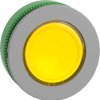 Signal light, for universal LED, illuminable, waistband round, yellow, front ring light gray, mounting Ø 30.5 mm, ZB5FV083C0