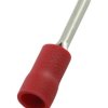 Końcówka pinowa, 1.9mm średnica, 12mm długość, Czerwony, 16AWG - 22AWG
