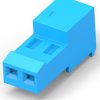 Socket header, 2 pole, pitch 2.54 mm, straight, blue, 3-641239-2
