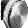 Vandal-proof pushbutton, 2 pole, silver, unlit , 5 A/250 V, mounting Ø 28 mm, IP68, MP0027
