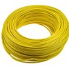 Przewód; montażowy; H05V-K (LgY); 1 żyła; linka; Cu; 1,50mm2; żółty; PVC; -40...+70°C; 300/500V; zwój 100m; Eltrim; RoHS; 3,2mm;