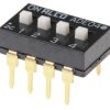 Przełącznik DIP 4-pozycyjny SPST THT 100 mA przy 24 V DC -30 → +85°C