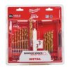 Wiertła do metalu HSS-G TiN walcowane 2-10mm Zestaw 19szt RED HEX SHOCKWAVE MILWAUKEE