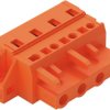 Socket header, 4 pole, pitch 7.62 mm, angled, orange, 231-704/031-000