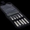 ESD plastic tweezers kit (5 tweezers), uninsulated, antimagnetic, stainless steel, 120 mm, 9855
