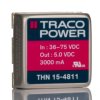 Przetwornica DC-DC, 15W, Uwe 36 → 75 V DC, Uwy 5V dc, Iwy 3A, TRACOPOWER Nie