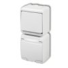 Junior Łącznik Jednobiegunowy + Gniazdo Hermetyczne (Klapka Biała) Biały Wghp-1