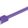 RJ45 patchkabel, CAT 6A S/FTP (PiMF), 500 MHz z CAT 7 kable surowym, Fioletowy - Długość kabla 1 m