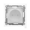 SIMON 55 Gniazdo pojedyncze z uziemieniem szybkozłącza IP44 z uszczelką klapka transparentna biały mat TGZ1BCZ.01/111A KONTAKT S