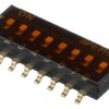 Przełącznik DIP 8-pozycyjny SPST SMD 100 mA przy 50 V DC (liniowy), 25 mA przy 24 V DC (impulsowy) -20 → +70°C