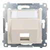Simon 54 Pokrywa gniazda teleinformatycznego pojedynczego RJ Keystone skośna z polem opisowym kremowa DKP1S.01/41
