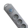 Qoltec Listwa zasilająca antyprzepięciowa 4 gniazda 2.5m Szara