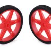 Pololu Wheel for Micro Servo Splines (21T, 4.8mm) - 60×8mm, Red, 2-Pack