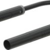 Safety measuring lead with (4 mm lamella plug, straight) to (4 mm lamella plug, straight), 0.5 m, black, PVC, 1.0 mm², CAT II, 6