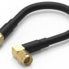 Coaxial cable, SMA plug (straight) to SMA plug (angled), 50 Ω, RG-58C/U, grommet black, 152.4 mm, 65503503615301
