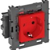 Socket 0 stopni, 1-drożny 250V, 10 / 16A, Schuko OBO Bettermann, 6120418, czerwony, (S x W x G) 86 x 76 x 42 mm