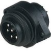 Socket, 7 pole, solder cup, screw locking, straight, 932326100