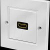AH0017 HDMI wall plate with coupler HDMI Female/Female, 1-port, white