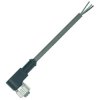 Sensor actuator cable, M12-cable socket, angled to open end, 4 pole, 1.5 m, black, 4 A, 21035157401