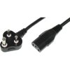 Power cord, India, plug type M, angled on C13 socket, straight, IS694 3CX1.0 mm², black, 2.5 m, IND/3-IS694 3CX100 70°C-C13/2,50