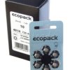 60x baterie do aparatów słuchowych ecopack Varta 10