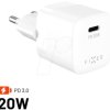 FIXC20M2-C-WH USB charger, 20 W, 5 - 12 V, 3 A, 1x USB-C PD 3.0, white