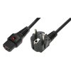 IEC Lock EL182S Right Angle Schuko Plug to C13 IEC Lock H05VV-F 2m Black