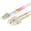 Patchcord światłowodowy MM LC/UPC-SC/UPC duplex 3mm OM4 bezhalogenowy LSOH magenta 0,5m LANBERG