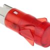 Lampka kontrolna do montażu panelowego 230V ac, czerwona 12.7mm Neonowy Czerwony Końcówka lutownicza Arcolectric