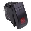 Red illuminated On-Off Automotive Rocker Switch SPST 10A 12-24V IP68