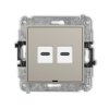 ICON Gniazdo podwójne 2xUSB C-C bez pola opisowego taupe 60IGUSBBO-8 KARLIK