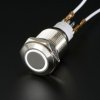 Rugged Metal Pushbutton with White LED Ring (16mm White Momentary)