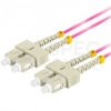 Patchcord światłowodowy MM SC/UPC-SC/UPC duplex 3mm OM4 bezhalogenowy LSOH magenta 1m LANBERG