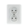 Lumina Gniazdo podwójne z/u 16A kompletne białe WL1220