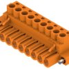 Socket header, 9 pole, pitch 5 mm, straight, orange, 1955730000