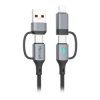 Kabel USB-C do USB-C Miccell VQ-D145 240W 1m z adapterami USB-A i Lightning czarny