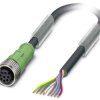 Kabel do czujników/elementów wykonawczych Phoenix Contact SAC-8P- 5,0-PUR/M12FS 1520369, kabel, otwarte końcówki, 1 szt.