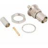 BNC panel socket 50 Ω, RG-55, RG-142, RG-223, RG-400, Belden 83242, crimp connection, straight, 112652