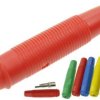 Gniazdo bananowe; 4mm; 25.430.1; na kabel; czerwony; lutowany; 47,5mm; 24A; 60V; mosiądz niklowany; PVC; Amass; RoHS; 1.302