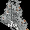 2202-3257 Three-tier feed-through terminal, dia. 0.25 - 2.5 mm, PE/L/L
