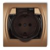 LOGO Gniazdo bryzgoszczelne z/u SCHUKO (klapka dymna) złoty metalik 8LGPB-1sdp