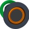 Pushbutton, for universal LED, illuminable, waistband round, orange, front ring dark gray, mounting Ø 30.5 mm, ZB5FW953