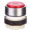 Przycisk fi22mm z ukrytym czołem czerwony /0/, pierścień w kolorze aluminium BE-B3D RT-0