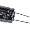 Kondensator 2200μF 10V dc Radialny, Otwór przelotowy Panasonic roztaw: 5mm 10 (Dia.) x 25mm