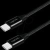 CU0154 Sync and charging cable, USB-C -> C, 1.0 m, cotton, black