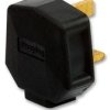 WAC250GB-B Wtyk brytyjski 3 biegunowy 13 A 250 V - z bezpiecznikiem - czarny