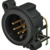 XLR panel plug, 5 pole, gold-plated, plastic, NC5MAH