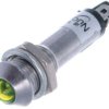 Kontrolka LED 12V 5mm żółta, metalowa, wypukła; IND8